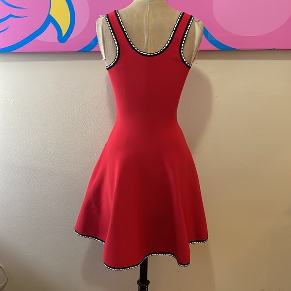 Alaia Mon Coeuxx est a papa Red Knit Fit Flare Dress - Picture 7 of 11